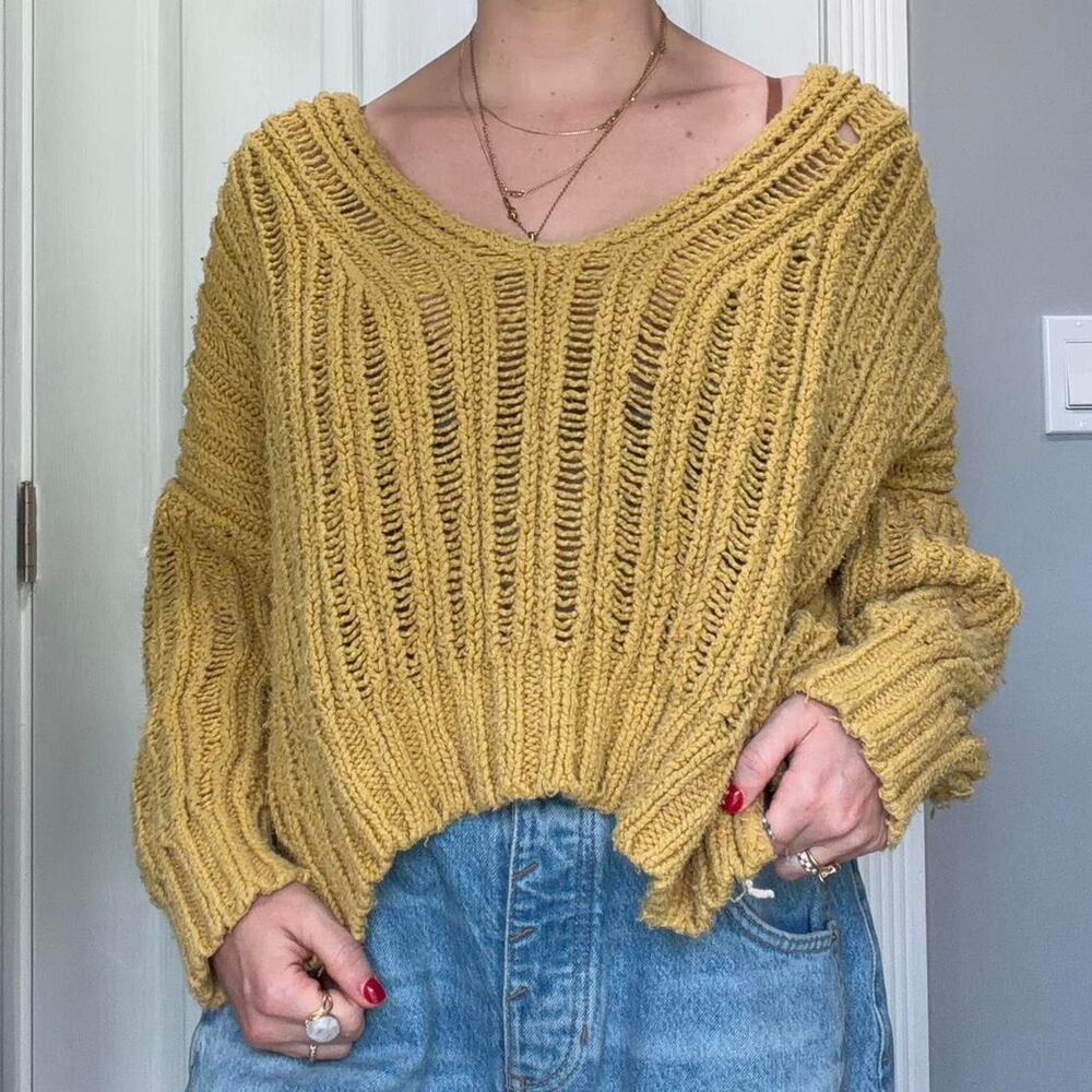 Free people knitted sweater cropped